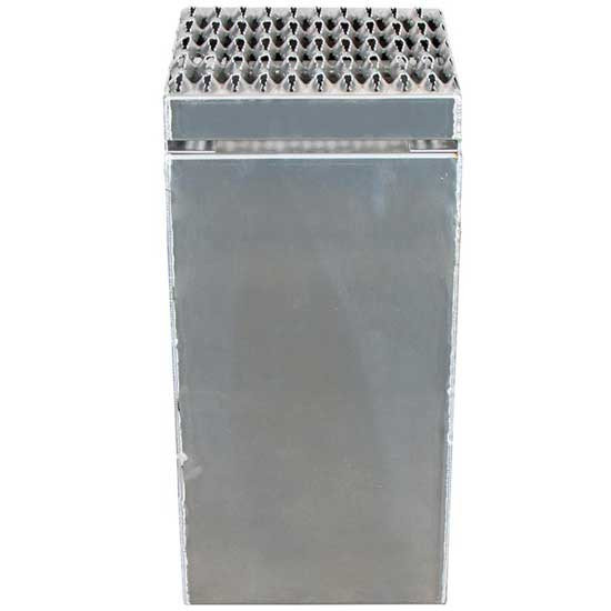 Diamond Plate Aluminum Step Saddle Box 12 x 25 x 28 Inch W/ Polished Side/Back Panels