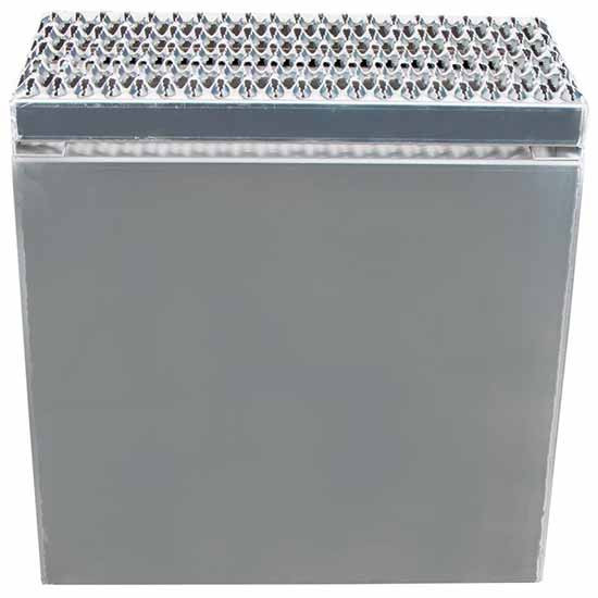 Diamond Plate Aluminum Step Saddle Box 24 x 25 x 28 Inch W/ Polished Side/Back Panels