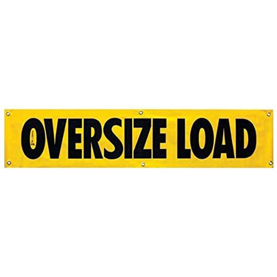 18 X 84 Inch Heavy Duty Laminated Oversized Load Banner, Grommet Style