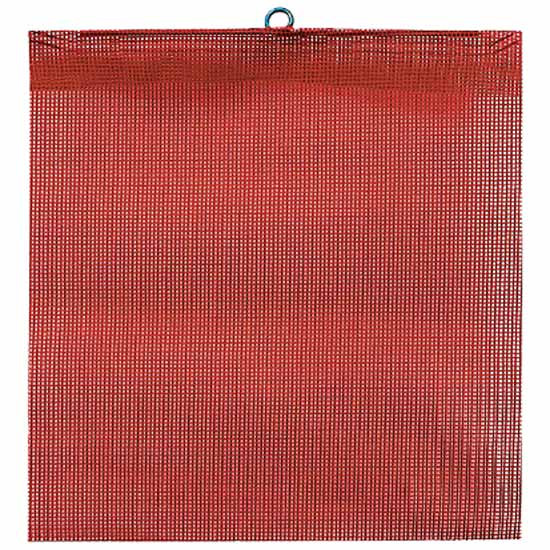 18 X 18 Inch Heavy Duty Red Mesh Safety Flag W/ Wire Loop & Packaging