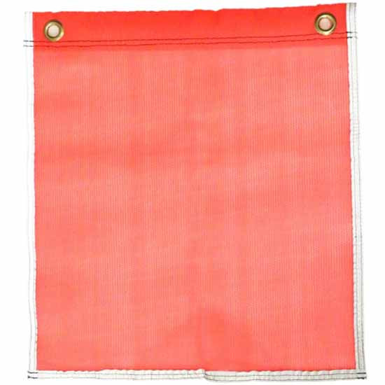 18 X 18 Inch Heavy Duty Fluorescent Orange Grommet Flag With Reflective Border
