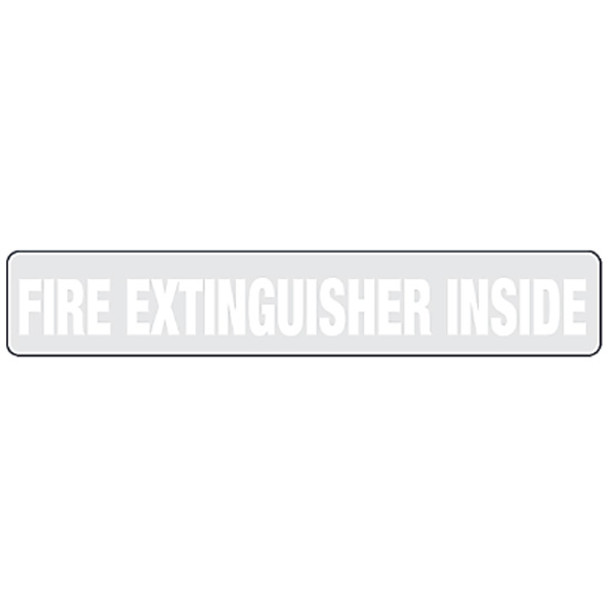 2 X 12 Inch Fire Extinguisher Inside Decal - White Text On Clear 2 X 12 Inch Fire Extinguisher Inside Decal - White Text On Clear