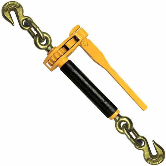 TPHD Quick Ratchet Binder With Yellow Folding Handle, G70/80 Gold Hooks - 7100 Pound Working Load Limit