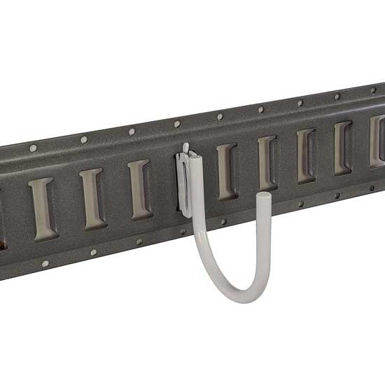 White Steel E-Track Curved J-Hook