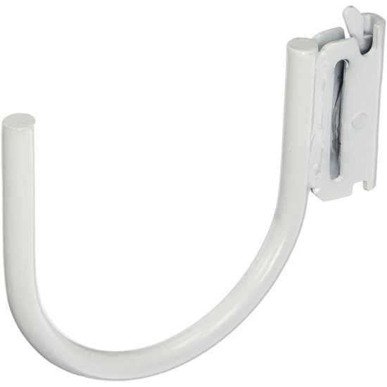 White Steel E-Track Curved J-Hook