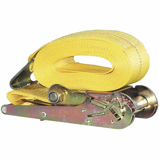 Polyester Ratchet Strap With Flat Hooks - 3 Inch X 27 Foot - 5000 Lb. Working Load Limit