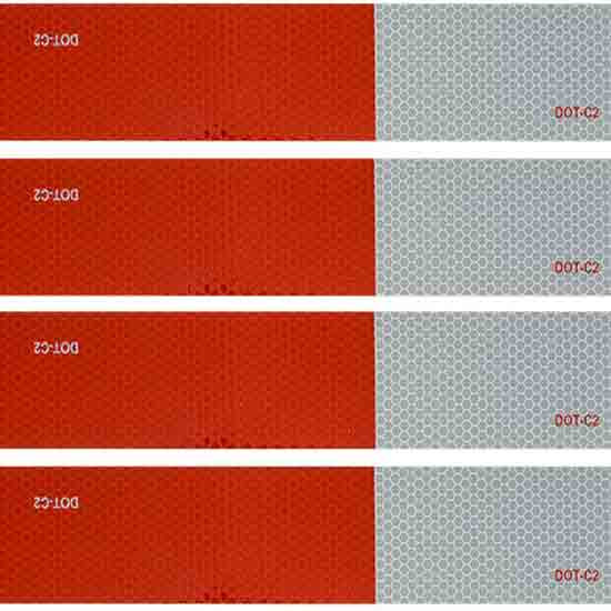 DOT-C2 Conspicuity Reflective Tape Red & White 18 Inch X 2 Inch