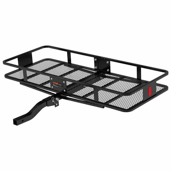 Black Steel Folding Basket Cargo Carrier 60 X 24 X 6 Inch, 500 Lbs Capacity