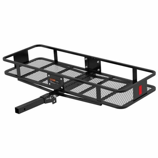 Black Steel Hitch Mount Basket Cargo Carrier, 60 X 20 X 6 Inch - 500 Lbs. Capacity