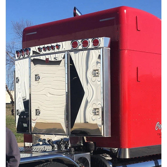 Brunner Polished Stainless Steel Upper Red LED Light Bar For Cab Racks