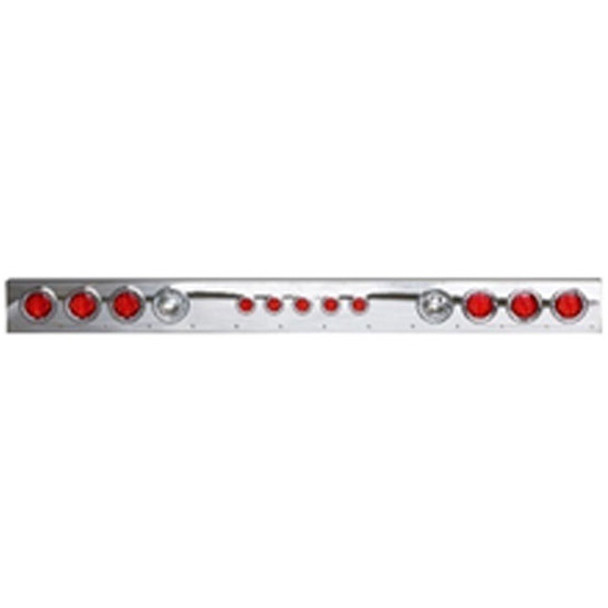 Brunner Custom Enclosed Light Bar W/ 8 - 4 In Rnd, 5 - 2 In Rnd LED Lights W/ Square Corners