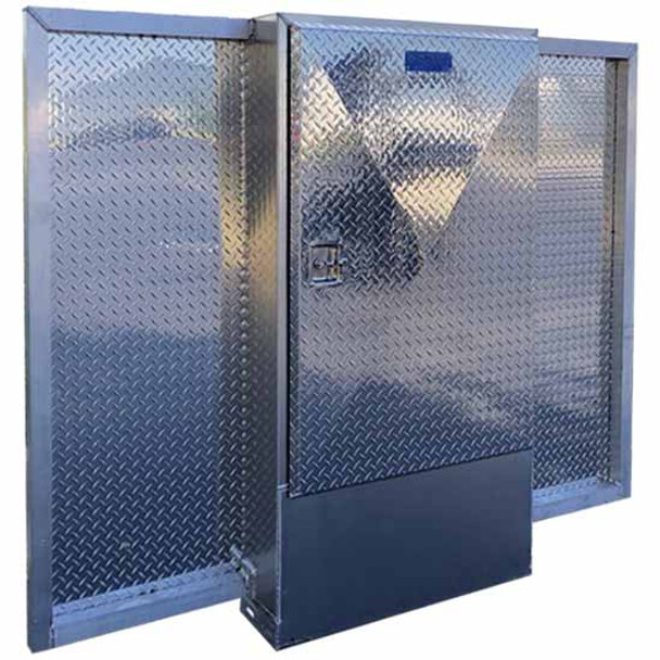 Brunner Aluminum Cabinet Rack W/ Single Diamond Plate Door - 80 X 62 X 8 Inch