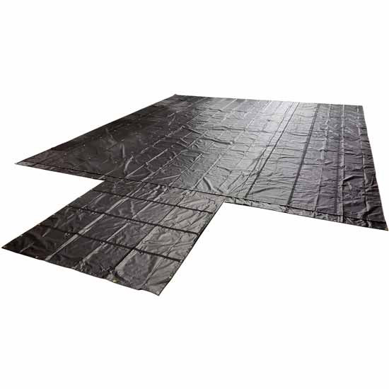 BESTfit Black Vinyl Lumber Tarp 24 X 26 Ft W/ 8 X 8 Ft Flap, 3 Rows Of Dee Bands