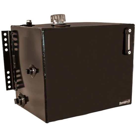 Steel 30 Gallon Reservoir W/ 25 Micron Filter & Welded On Bracket - Black Powder Coat Finish