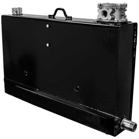 Steel 36 Gallon Bulkhead Hydraulic Reservoir W/ 25 Micron Filter - Powder Coated Black
