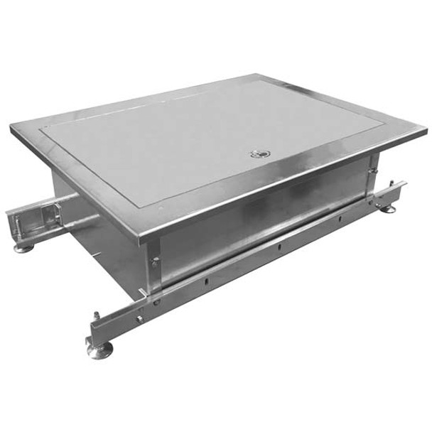 Aluminum 14 X 22 Inch Slide-In Rail Recessed Storage Box Deck Plate