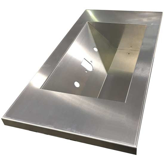 304 SS 18 Inch Recessed Air Line Box Sectionalized Deck Plate W/ 2 Air, One 7-Way & Hydraulic Hookup Cutouts