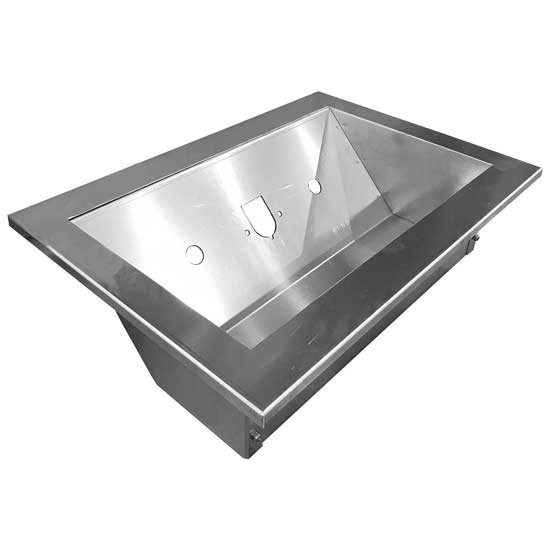 18 Inch Slide-In Rail Recessed Airline Box Deck Plate W/ Trailer Air & 1 Hole For 7-Way Plug  Smooth Aluminum
