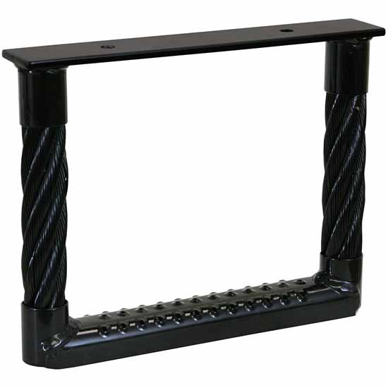 9 X 15 X 4.75 Inch Black Powder-Coated Cable Type Truck Step With Galvanized Wire Cable Sides