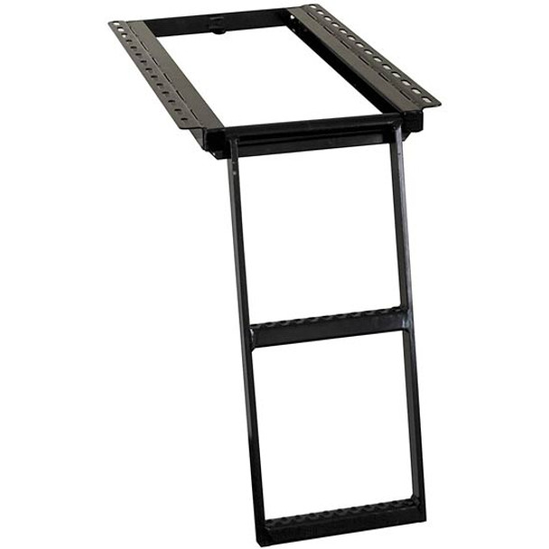 2-Rung Black Powder-Coated Retractable Truck Step