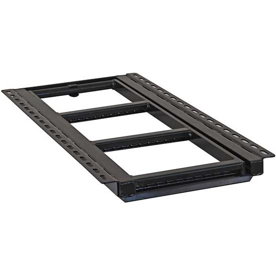 Black Powder-Coated Steel 3-Rung Retractable Truck Step