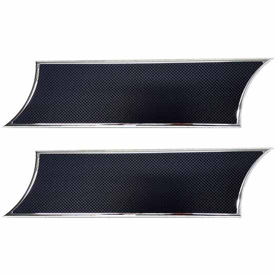 24 Inch Chrome Swoop Style Billet Step Plate W/ Rubber Inserts