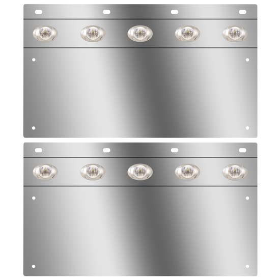 Stainless Steel Anti-Sail Light Bars W/ 10 P3 Red/Clear LEDs For Mud Flaps