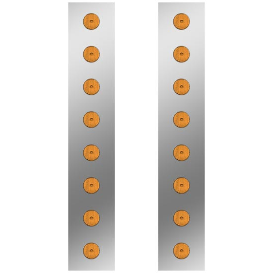 Front Air Cleaner Light Panels W/ 16 - 2 Inch Flat Amber Incandescent Lights For Peterbilt W/ Premium Donaldson AC