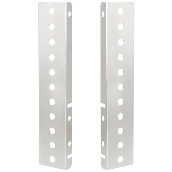 19.5 Inch Stainless Steel AC Light Panels - Multi-Fit - W/ 13/16 Inch Round Light Cutouts - Pair For Peterbilt 378, 379