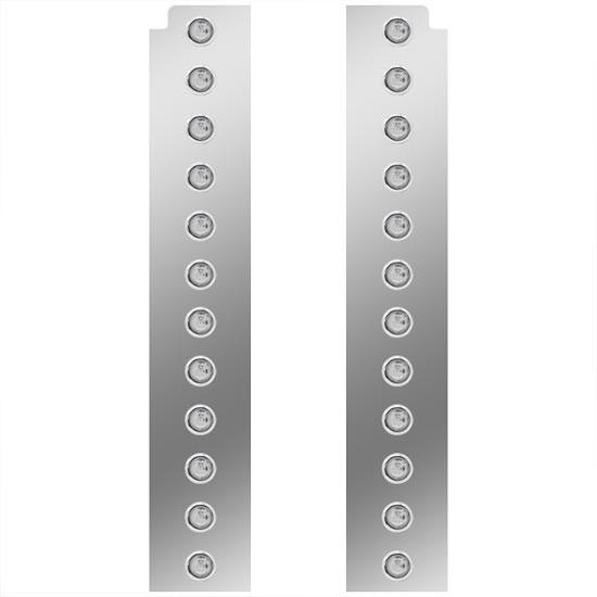 Rear Air Cleaner Light Panel W/ 24 Round 3/4 Inch Red/Clear Lights For Peterbilt 379, 388, 389