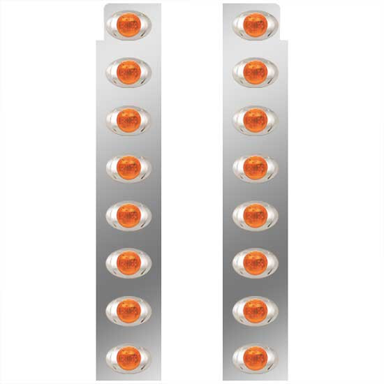 Front Air Cleaner Panels W/ P3 Amber LEDs For Peterbilt 378, 379, 388, 389
