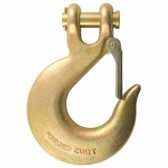 5/8 Inch Grade 80 Yellow Zinc-Plated Steel Clevis Hook W/ Spring-Loaded Safety Latch - Rated To 65,000 Lbs. GTW