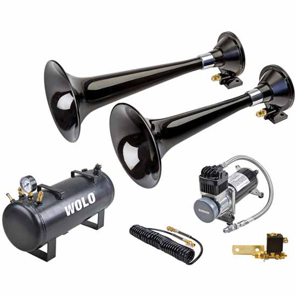 Wolo 870-858 Western Express Pro Black Train Horn Kit 12-Volt 125 Db 330/336 Hz