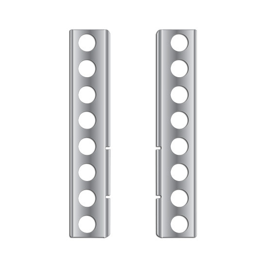 Stainless Steel 18 Gauge Rear AC Light Panel W/ 16 - 2 Inch Light Holes For Peterbilt 378 & 379