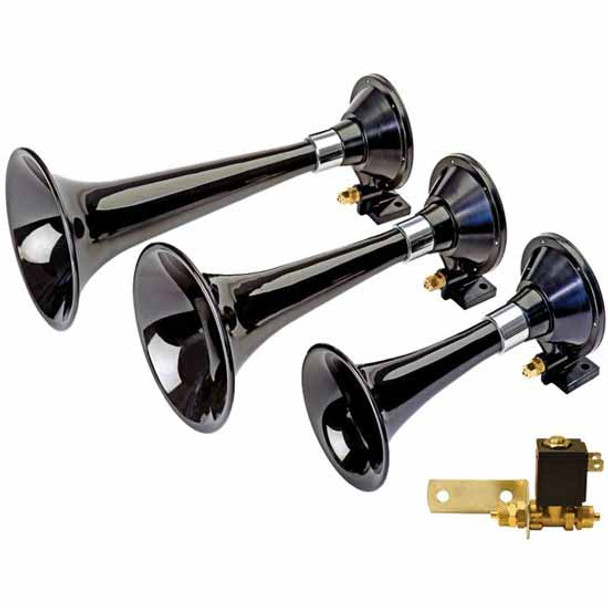 Model 875 Euro Express 12V 125 Decibel 310/342/363 Hz Black ABS Triple Train Horn