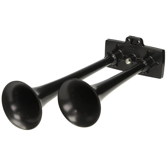 Hadley 15 Inch Black Zinc Dual Bully Horn W/ 1/4 Inch NPT Connection