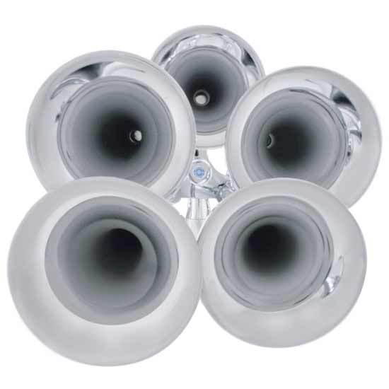 5 Trumpet Chrome Train Horn W/ 12 V Heavy Duty Electric Solenoid