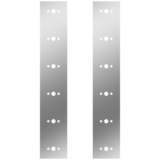 19.5 Inch Stainless Steel Front Air Cleaner Panels W/ 12 M3 Light Holes For Peterbilt W/ 15 Inch Breather