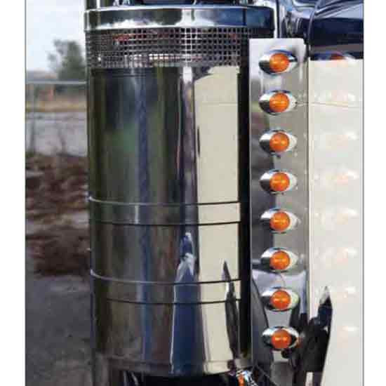 Rear Air Cleaner Light Panels W/ 16 M3 Light Holes For Peterbilt 378 & 379 W/ 15 Inch Vortox