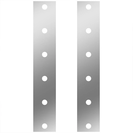 Stainless Steel Rear Light Panels For 13 Inch Air Cleaner W/ 6 3/4 Inch Bulkhead Light Holes For Peterbilt 378, 379, 388, 389