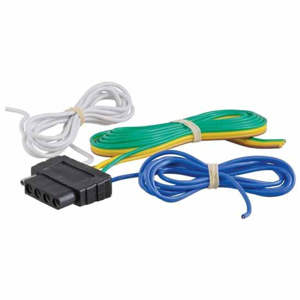 5-Way Flat Connector Socket W/ 60 Inch 16-G Color Coded Wires