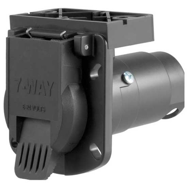 Vehicle-Side 7-Way RV Blade Connector Socket W/ Integrated Bracket Vehicle-Side 7-Way RV Blade Connector Socket W/ Integrated Bracket