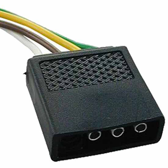 M Flat Trailer Connector W/ 18 Inch 16 AWG Wires