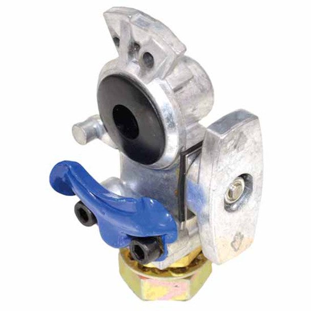 TPHD Glad Hand With Shut Off Valve, Service Blue