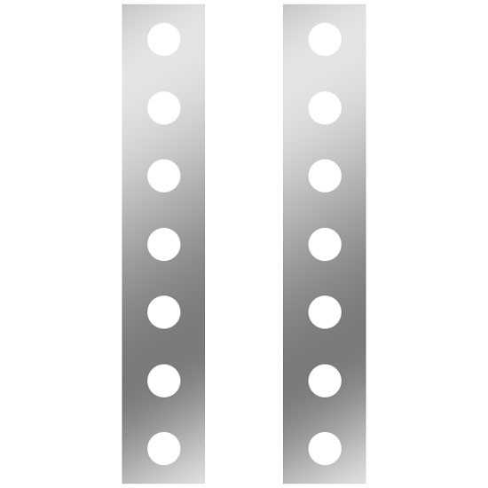 Stainless Steel Rear Air Cleaner Light Panel W/ Holes For M3 Light, 20 X 5 Inch For Peterbilt 359, 379, 389 Flat Tops