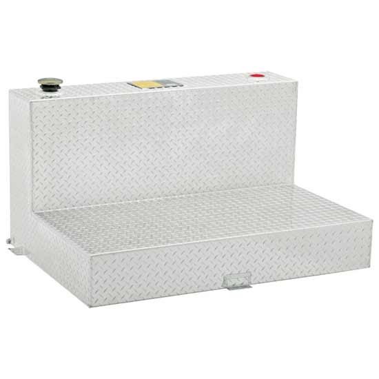 Bright Diamond Plate Aluminum 100 Gallon L-Shape Transfer Tank