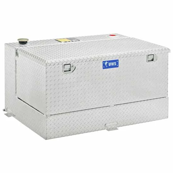 Bright Diamond Plate Aluminum 50 Gallon Transfer Tank