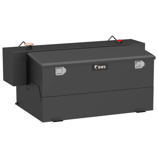 Matte Black Smooth Steel-Aluminum Hammerhead-Style 100 Gallon Transfer Tank
