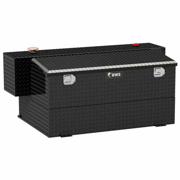 Bright Diamond Plate Aluminum Hammerhead-Style 100 Gallon Transfer Tank Bright Diamond Plate Aluminum Hammerhead-Style 100 Gallon Transfer Tank