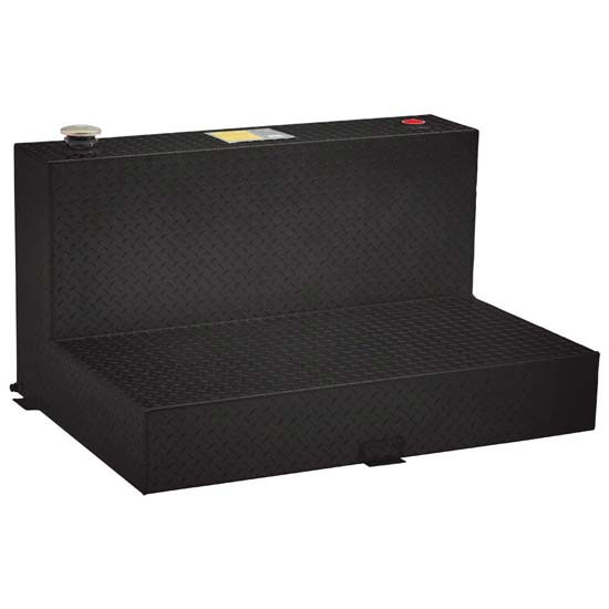 Gloss Black Diamond Plate Aluminum 85 Gallon L-Shape Transfer Tank